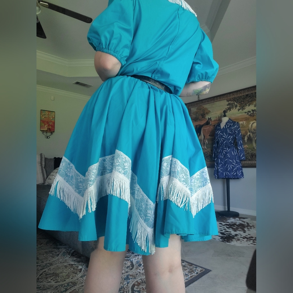🤠 Vintage Malco Modes Western Wear square dancing skirt set size large - Picture 2 of 12